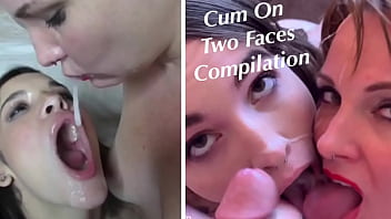 Beaucoup de sperme sur deux visages de filles: compilation de sperme facial à trois
